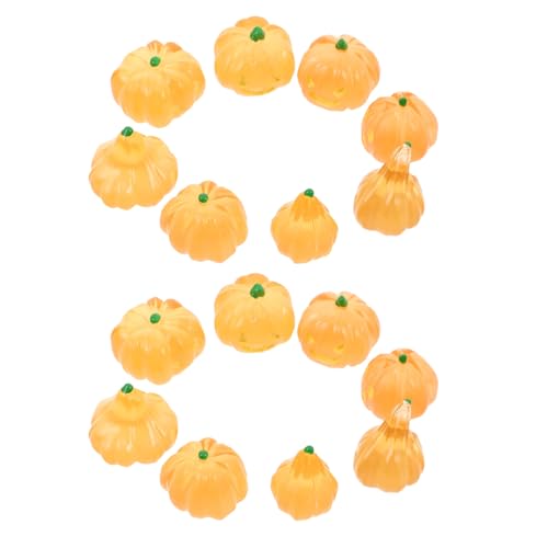 GOOHOCHY 16 Stück Teiliges Leuchtende Mini kürbisfiguren Halloween Dekoration Fluoreszierende Miniatur kürbisse Kreative Herbstliche Tischdeko für Puppenhaus und Thanksgiving von GOOHOCHY