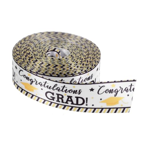 GOOHOCHY 1Rolle Abschluss Geschenkband mit Goldprägung Yards DIY Band für Dekoration von Abschlussfeiern Hochzeiten und Festen Breit Robust und Vielseitig Einsetzbar von GOOHOCHY