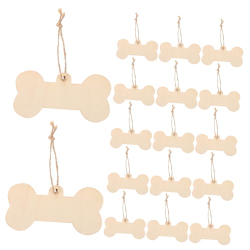 GOOHOCHY 1Satz DIY Hundeknochen Holzschilder Unbehandelte Holzplaketten Zum Bemalen Geschenkanhänger Für Haustier Namen Mit Juteschnur Für Dekoration Und Kreative von GOOHOCHY