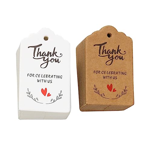 GOOHOCHY 200 Stück Thanksgiving-Geschenkanhänger Papieretikett dekorative Tags Die Danke Tags visitenkarten platzkarte present tags Geschenkanhänger aus Papier Geschenketiketten zur Hochzeit von GOOHOCHY