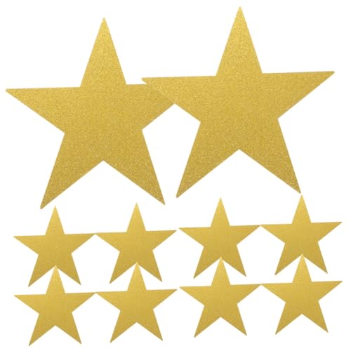 GOOHOCHY 24 Stück Goldene Stern Ausschnitte aus Glitzerpapier für Kreative Dekorationen Handgemachte Doppelseitige Papierschnitte für Klassenzimmer Feiern und Events von GOOHOCHY