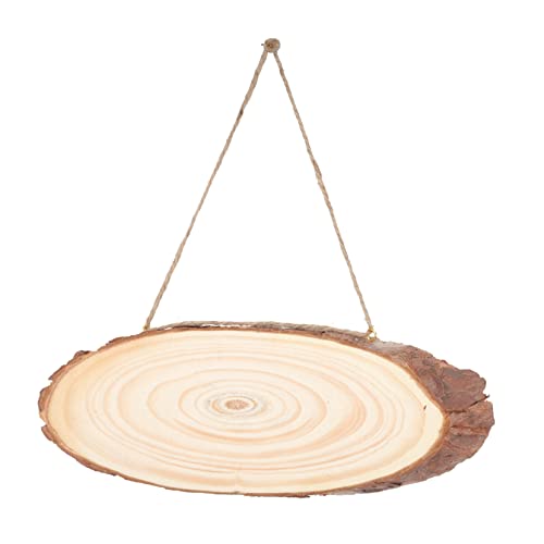 GOOHOCHY 2Stücke Natürliche Holzscheiben Oval Breit Unbeschichtet für DIY Deko Türschilder und Kreative Bastelprojekte von GOOHOCHY