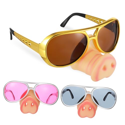 GOOHOCHY 3 Stück Teiliges Lustige Nasenbrillen mit Schweinenase Bunte Karnevalsbrillen für Erwachsene Bequeme Verkleidungsgläser für Halloween Clown und Hexenkostüm Party Fotorequisiten GOOHOCHY 3 Stück Teiliges Lustige Nasenbrillen mit Schweinenase Bunte Karnevalsbrillen für Erwachsene Bequeme Verkleidungsgläser für Halloween Clown und Hexenkostüm Party Fotorequisiten von GOOHOCHY