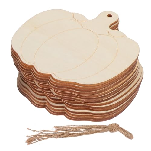 GOOHOCHY 30Stücke Unlackierte Holzscheiben für DIY Halloween Dekoration Hölzerne Kürbisausschnitte für Kreative Bastelprojekte für Erwachsene für Halloween Partys von GOOHOCHY