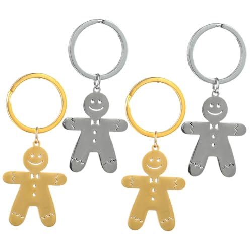GOOHOCHY 4 Stück Lebkuchenmann Schlüsselanhänger Lebkuchenmann Figur Teller Guiro Feiertagsschnalle Mattes Katzenpuzzle Futterboxen Weihnachts Schlüsselanhänger Bh Pad Bh Für von GOOHOCHY