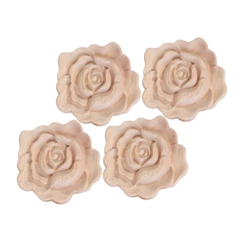 GOOHOCHY 4 Stück Unlackierte Rosenblumen Applikationen für Möbel Türen und Diy Projekte Dekorative Holzschnitzereien zur Verschönerung Ihres GOOHOCHY 4 Stück Unlackierte Rosenblumen Applikationen für Möbel Türen und Diy Projekte Dekorative Holzschnitzereien zur Verschönerung Ihres von GOOHOCHY