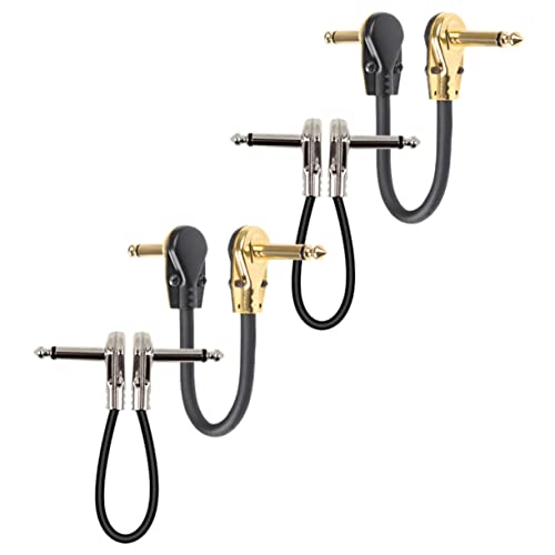 GOOHOCHY 4Stücke Gitarren Patch Kabel Anschlusskabel für Elektrogitarre und Bass und Kompatibel mit Verschiedenen Musikinstrumenten und Effektgeräten von GOOHOCHY