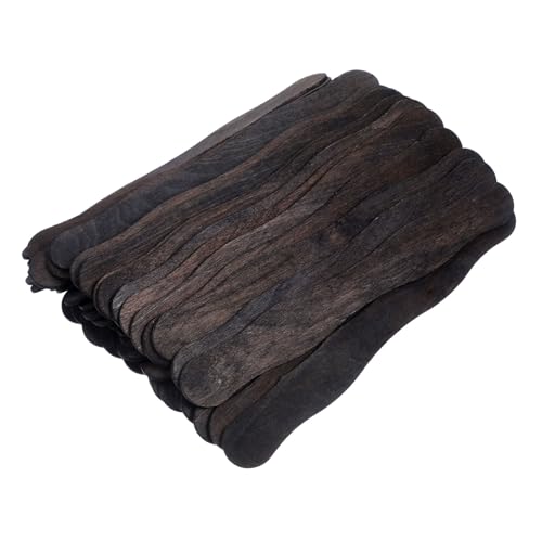 GOOHOCHY 50 Stück Holz Eisstäbchen Natürliche und Sichere Diy Bastelmaterialien für Eiscreme Desserts und Fan Griffe Wiederverwendbar für Zuhause und von GOOHOCHY