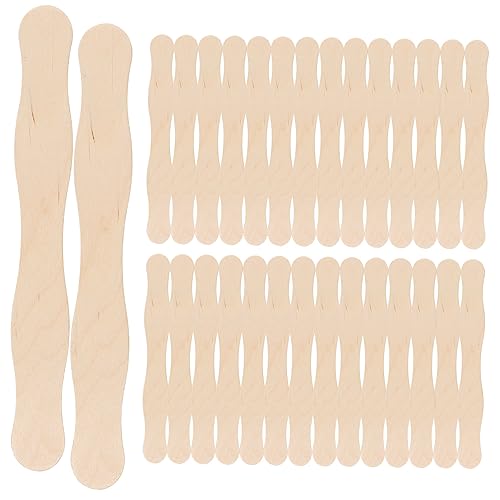 GOOHOCHY 50 Stück Holzstäbchen für Diy Lebensmittelechte Popsicle Sticks für Bastelprojekte und Kuchenbedarf für Kreative Aktivitäten mit Kindern von GOOHOCHY