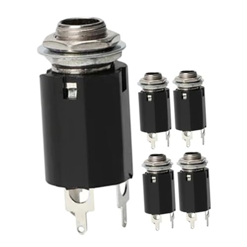 GOOHOCHY 5Stücke Teiliges Gitarrensockel Stereo Ausgabebuchse Robust und Langlebig für Gitarre und Bass Einfache Installation Hochwertiges und Präzise von GOOHOCHY