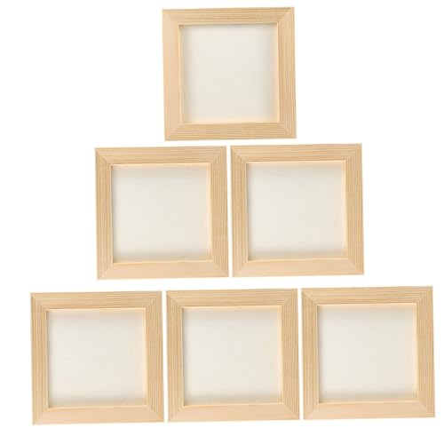 GOOHOCHY 6 Stück Holz Bilderrahmen Unbehandelte Holzpaneele für Diy Malerei Clay Bilderrahmen und Langlebig für Kreative Projekte von GOOHOCHY