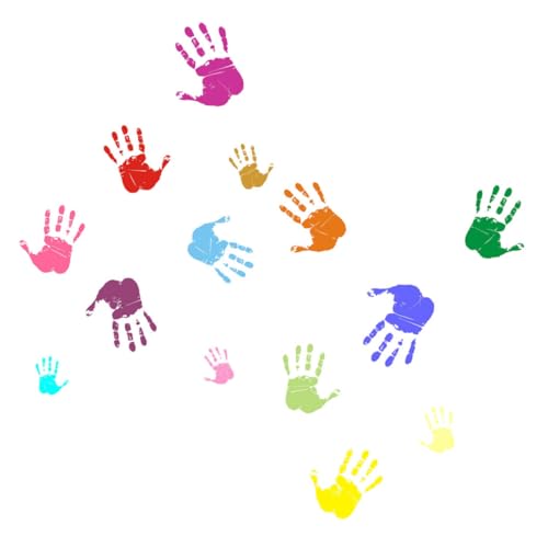 GOOHOCHY Bunte Handabdruck Wandsticker Für Kinderzimmer Abnehmbare Wanddekoration Für Kreative Raumgestaltung Kinderfreundliche Wandaufkleber Für Babyzimmer Und Kindergarten von GOOHOCHY