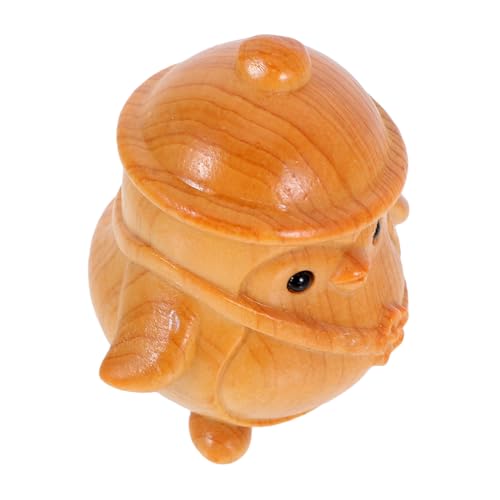 GOOHOCHY Handgefertigte Holz Pinguin skulptur Miniatur Tierfigur für Wohn Bürodekoration Einzigartige Handgeschnitzte Holzfigur Natürliche Maserung als Geschenk und Tischdeko von GOOHOCHY