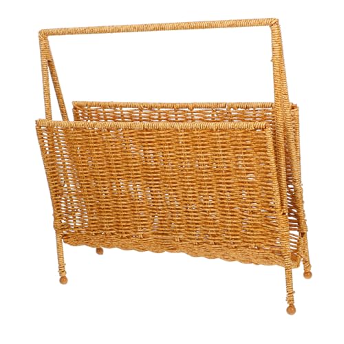GOOHOCHY Imitat Rattan Aufbewahrungskorb Rustikaler Zeitungsständer und Bücherhalter für Wohnkultur Platzsparend und Vielseitig Einsetzbar für Zeitschriften Snacks GOOHOCHY Imitat Rattan Aufbewahrungskorb Rustikaler Zeitungsständer und Bücherhalter für Wohnkultur Platzsparend und Vielseitig Einsetzbar für Zeitschriften Snacks von GOOHOCHY