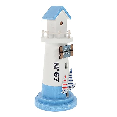 GOOHOCHY Mediterraner Stil Holz-lichtturm Deko Nautisches Ornament Für Wohnräume Büros Cafés Hochzeiten Und Feste Elegantes Design Für Entspannende Atmosphäre von GOOHOCHY