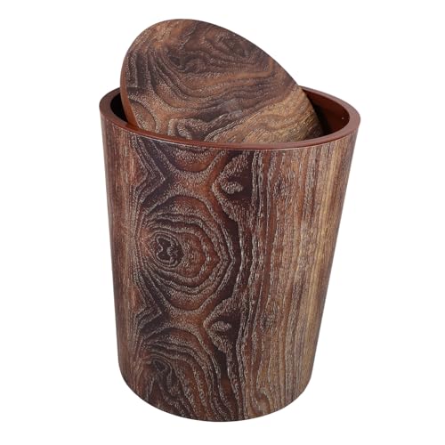 GOOHOCHY Mülleimer Home Office Mülleimer Mülleimer Für Badezimmer Küchenabfallkorb Badezimmer Mülleimer Toilette Mülleimer Mit Deckel Mülleimer Für Mülleimer Kunststoff Hellbraun von GOOHOCHY
