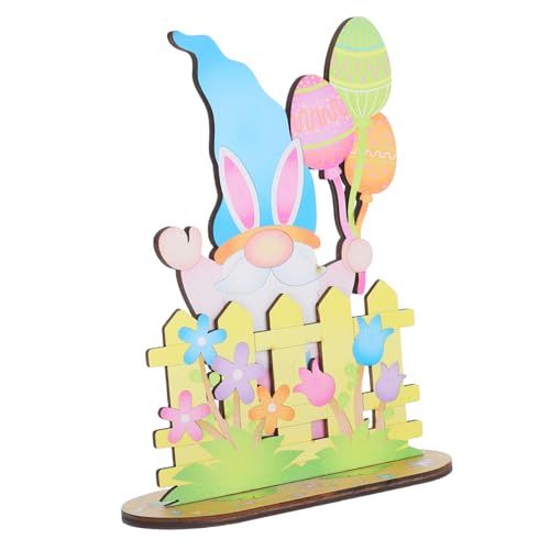 GOOHOCHY Ostern Ornament Holz GNOME Statue Für Tischplatte Rustikalen GNOME Geburtstag Dekorationen GNOME Skulptur Home Party Präsentieren Ballon von GOOHOCHY