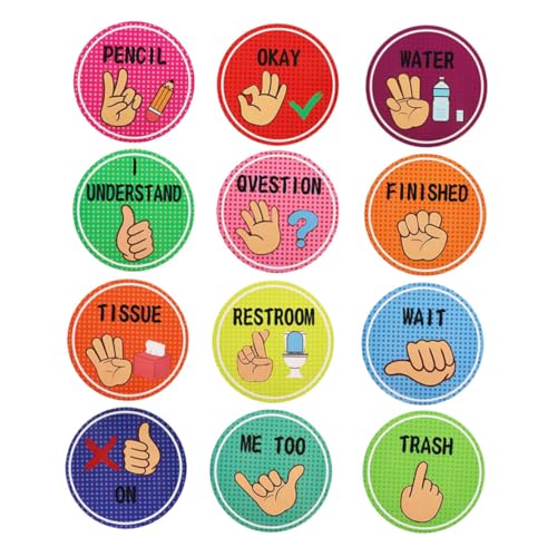 GOOHOCHY Teiliges Handzeichen Poster für Unterricht Farbige Hinweise für Lehrer und Schüler für Kindergarten und Grundschule Unterstützung Nonverbaler Kommunikation und Dekoration für GOOHOCHY Teiliges Handzeichen Poster für Unterricht Farbige Hinweise für Lehrer und Schüler für Kindergarten und Grundschule Unterstützung Nonverbaler Kommunikation und Dekoration für von GOOHOCHY