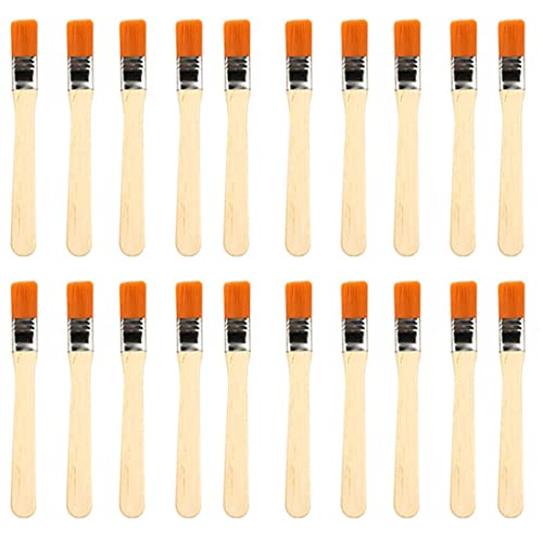 Nylonpinsel, 20er-Pack Flachpinsel, Pinsel, Malerpinsel, 15 Mm Lasurpinsel, Pinselset, Wandpinsel Mit Holzgriff, Geeignet FüR Kunstmalerei, Heimwerken, Reinigungsstaub von GOOMICK