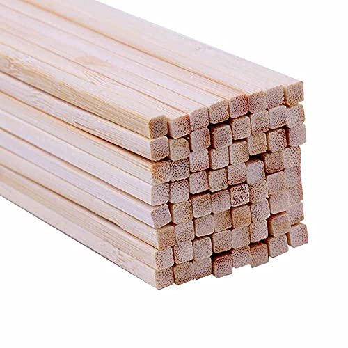GOONSDS Holzdübelstange - Kleine Hartholz-Quadratstäbe aus unbehandeltem Holz für Bastel-DIY-Projekte (50 Stück),Beige,5x5x300mm von GOONSDS