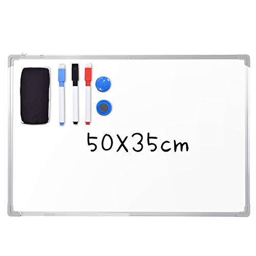 GOPLUS Magnetisches Whiteboard, 50 x 35 cm, Magnettafel mit abnehmbare Stiftablage, 3 Whiteboard Marker, 2 Magnete und Board Radiergummi, trocken abwischbare Magnetpinnwand für Schule, Heim & Büro GOPLUS Magnetisches Whiteboard, 50 x 35 cm, Magnettafel mit abnehmbare Stiftablage, 3 Whiteboard Marker, 2 Magnete und Board Radiergummi, trocken abwischbare Magnetpinnwand für Schule, Heim & Büro von GOPLUS