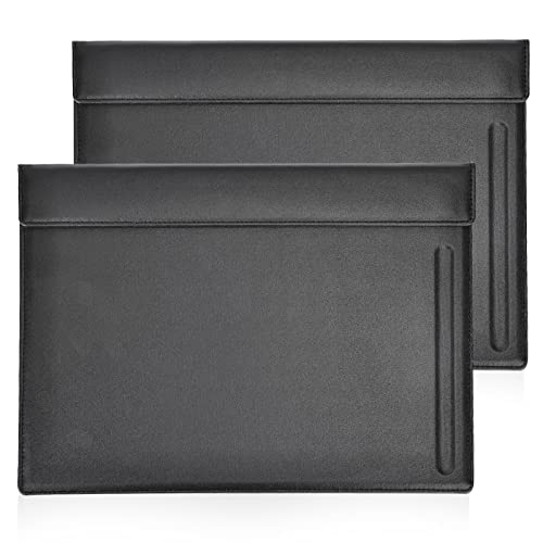 GORESE Klemmbrett A4 Leder Querformat Schreibbrett Klemmbrettmappe A4 Clipboard Speisekarte mit Magnetisches Clip und Stiftablage für Konferenzmappe Büro Klassenzimmer Restaurant Bar Café(2er Pack) von GORESE