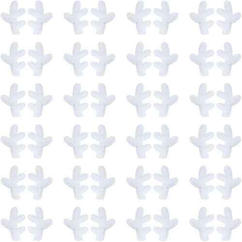 GORGECFAFT 50 Paar Weiße Weihnachtshirsch Minigeweih Verzierungen Beflocktes Hirschgeweih Haarspangen Zubehör Rentier Elch Zweig Tiere Horn Schneemannhand Für Stirnband Schneemann Ornamente von GORGECRAFT