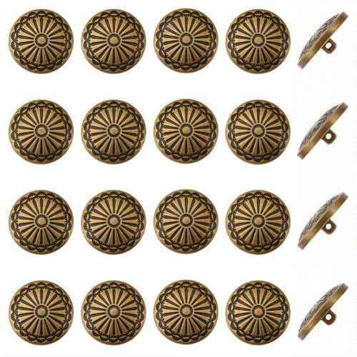 GORGECRAFT 1 Box 20 Stück Blumen Metallknöpfe Mit Schaft 23mm Rund Blumenmuster Graviert Vintage Legierung Antik Bronze 1 Löcher Dekorativer Nähknopf Für Kleidung Mäntel Taschen Geldbörsen Kunsthandwe GORGECRAFT 1 Box 20 Stück Blumen Metallknöpfe Mit Schaft 23mm Rund Blumenmuster Graviert Vintage Legierung Antik Bronze 1 Löcher Dekorativer Nähknopf Für Kleidung Mäntel Taschen Geldbörsen Kunsthandwe von GORGECRAFT