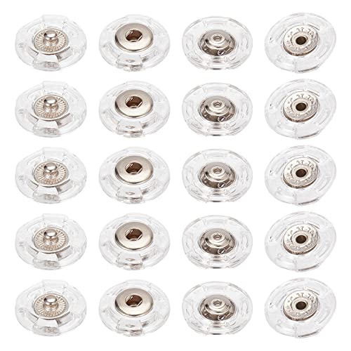 GORGECRAFT 1 Box 25 Sets Durchsichtige Druckknöpfe Zum Annähen Druckknöpfe Knöpfe Transparente Verschlüsse Kunststoff 18mm Verschluss Nähzubehör Für Basteln Hemden Kleidung Kleidungsstücke Handtaschen von GORGECRAFT