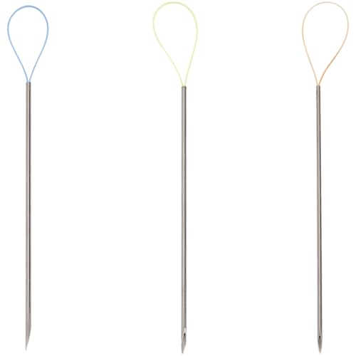 GORGECRAFT 1 Box 3 Stück 3 Farben Snag Nab It Tool Reparaturnadel Gelb Blau Orange Großes Öhr Schnelles Einfädeln Gebrochener Fäden Magische Handnähnadeln Quiltnadeln Einfädler Stoff Für Lederhandwerk von GORGECRAFT