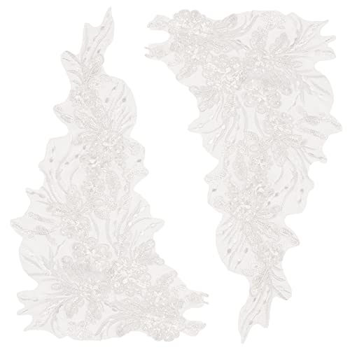 GORGECRAFT 1 Paar Schnee-3D-Blumenstickerei Spitzenstoff Pailletten Bestickt Auf Netz-Rückseite Applikationen Perlen Blumenbandbesatz Aufnäher Glitzernde Nähornamente Paillette DIY-Kostümzubehör GORGECRAFT 1 Paar Schnee-3D-Blumenstickerei Spitzenstoff Pailletten Bestickt Auf Netz-Rückseite Applikationen Perlen Blumenbandbesatz Aufnäher Glitzernde Nähornamente Paillette DIY-Kostümzubehör von GORGECRAFT