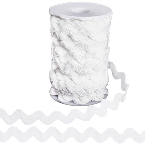 GORGECRAFT 1 Rolle 25 Yards Weißes Zickzack-Besatzband 10 mm Rick Rack Wave Nähen Biegen Fransenbesatz Geflochtener Webstoff Zum Nähen Blumenherstellung Hochzeitskleid Party-Basteln GORGECRAFT 1 Rolle 25 Yards Weißes Zickzack-Besatzband 10 mm Rick Rack Wave Nähen Biegen Fransenbesatz Geflochtener Webstoff Zum Nähen Blumenherstellung Hochzeitskleid Party-Basteln von GORGECRAFT