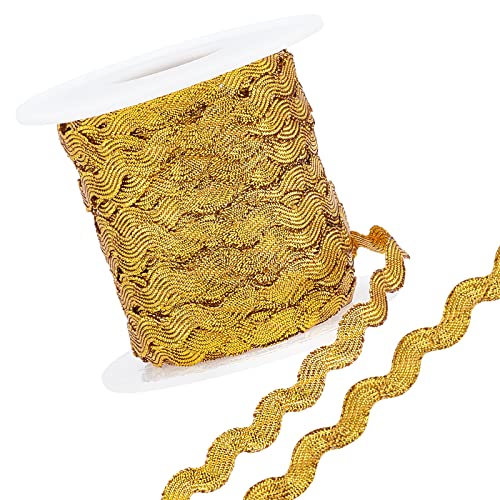 GORGECRAFT 1 Rolle 27yd/25m Glitter Gold RIC Rac Trim Ribbon Wave Nähen Biegen Fransen Trim 5mm/0.2 Zoll Zum Nähen von Blumen Basteln Hochzeit Party Lace Ribbon Craft GORGECRAFT 1 Rolle 27yd/25m Glitter Gold RIC Rac Trim Ribbon Wave Nähen Biegen Fransen Trim 5mm/0.2 Zoll Zum Nähen von Blumen Basteln Hochzeit Party Lace Ribbon Craft von GORGECRAFT