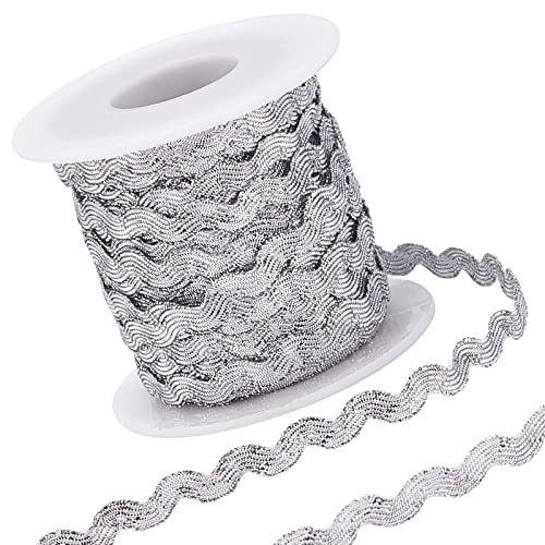 GORGECRAFT 1 Rolle 27yd/25m Glitter Silver RIC Rac Trim Ribbon Wave Sewing Bending Fringe Trim 5mm/0.2 Zoll Zum Nähen von Blumen Basteln Hochzeit Party Lace Ribbon Craft GORGECRAFT 1 Rolle 27yd/25m Glitter Silver RIC Rac Trim Ribbon Wave Sewing Bending Fringe Trim 5mm/0.2 Zoll Zum Nähen von Blumen Basteln Hochzeit Party Lace Ribbon Craft von GORGECRAFT