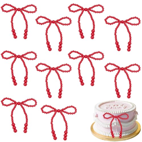 GORGECRAFT 10 Stück Cupcake Topper Mit Perlenschleife Rote Kunststoffperlen Perlen Kokette Schleife Schleife Krawatte Geburtstagskuchen Dekoration Topper Für Hochzeiten Brautpartys Valentinstag Dusche GORGECRAFT 10 Stück Cupcake Topper Mit Perlenschleife Rote Kunststoffperlen Perlen Kokette Schleife Schleife Krawatte Geburtstagskuchen Dekoration Topper Für Hochzeiten Brautpartys Valentinstag Dusche von GORGECRAFT