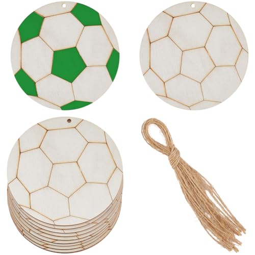 GORGECRAFT 10 Stück Fußball Unbehandeltes Holz Zum Aufhängen Sportball DIY Bastelausschnitte Holz Fußball Tags Leere Holzscheiben Ornamente Mit Jute Schnüren Für Urlaub Hochzeit Geburtstag Party Maler GORGECRAFT 10 Stück Fußball Unbehandeltes Holz Zum Aufhängen Sportball DIY Bastelausschnitte Holz Fußball Tags Leere Holzscheiben Ornamente Mit Jute Schnüren Für Urlaub Hochzeit Geburtstag Party Maler von GORGECRAFT