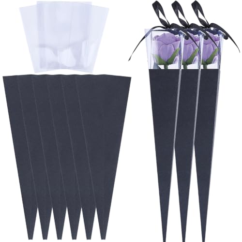 GORGECRAFT 10 Stück Geschenktüten Mit Einzelner Rose Blumenstrauß Blumenkegel Geschenkpapier DIY Blumenhalter Verpackungsbeutel Für Valentinstag Hochzeit Geburtstagsgeschenke Jubiläumsparty Schwarz GORGECRAFT 10 Stück Geschenktüten Mit Einzelner Rose Blumenstrauß Blumenkegel Geschenkpapier DIY Blumenhalter Verpackungsbeutel Für Valentinstag Hochzeit Geburtstagsgeschenke Jubiläumsparty Schwarz von GORGECRAFT