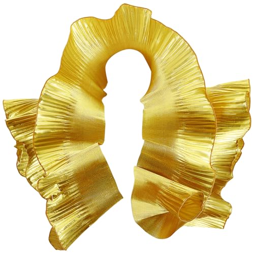 GORGECRAFT 10 Yard Organza Rüschen Plissee Spitzenstoff Trim Retro Rüschen Plissee Chiffon Borten Polyester Bordüre Spitzenstoff Für DIY Hochzeitskleid Handwerk Home Decor Gold GORGECRAFT 10 Yard Organza Rüschen Plissee Spitzenstoff Trim Retro Rüschen Plissee Chiffon Borten Polyester Bordüre Spitzenstoff Für DIY Hochzeitskleid Handwerk Home Decor Gold von GORGECRAFT