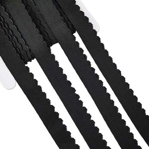 GORGECRAFT 10 Yard Schwarze Elastische Spule Hohe Elastizität Gewellte Kante Elastisches Nähband Dehnbares Band Für Taillenbänder Hosen Basteln DIY-Haargummi Stirnband Dessous Kleidung GORGECRAFT 10 Yard Schwarze Elastische Spule Hohe Elastizität Gewellte Kante Elastisches Nähband Dehnbares Band Für Taillenbänder Hosen Basteln DIY-Haargummi Stirnband Dessous Kleidung von GORGECRAFT
