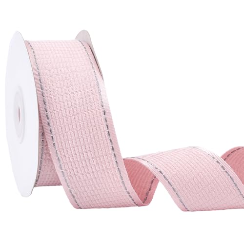 GORGECRAFT 10 Yard X 38mm Doppelseitiges Beflocktes Karoband Für Pullover Polyester Samtband Rosa Stoffband Ripsband Für Heimwerker Basteln Geschenkverpackungen Weihnachtsschleifenherstellung Heimdeko von GORGECRAFT