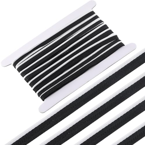 GORGECRAFT 10 Yards*11mm Paspel-Schrägband Schwarz-Weiß Gestreift Paspelbesatz Kordel Polyesterbänder Zum Bindeband Säumen Nähen Nähen Paspeln Quilten Kleidungszubehör Wickelkordelbesatz GORGECRAFT 10 Yards*11mm Paspel-Schrägband Schwarz-Weiß Gestreift Paspelbesatz Kordel Polyesterbänder Zum Bindeband Säumen Nähen Nähen Paspeln Quilten Kleidungszubehör Wickelkordelbesatz von GORGECRAFT
