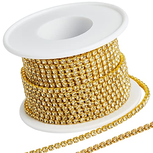 GORGECRAFT 10 Yards 2.5 mm Strasskette Funkelnde Kristall-Strass-Klauen-Kettenbesatz Für Heimwerker-Näharbeiten, Schmuck, Perlenherstellung, Zubehör, Hochzeitsdekoration, Golden GORGECRAFT 10 Yards 2.5 mm Strasskette Funkelnde Kristall-Strass-Klauen-Kettenbesatz Für Heimwerker-Näharbeiten, Schmuck, Perlenherstellung, Zubehör, Hochzeitsdekoration, Golden von GORGECRAFT
