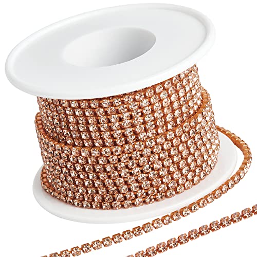 GORGECRAFT 10 Yards 2.5 mm Strasskette Funkelnde Kristall-Strass-Klauen-Kettenbesatz Für Heimwerker-Näharbeiten, Schmuck, Perlenherstellung, Zubehör, Hochzeitsdekoration, Licht Pfirsich GORGECRAFT 10 Yards 2.5 mm Strasskette Funkelnde Kristall-Strass-Klauen-Kettenbesatz Für Heimwerker-Näharbeiten, Schmuck, Perlenherstellung, Zubehör, Hochzeitsdekoration, Licht Pfirsich von GORGECRAFT