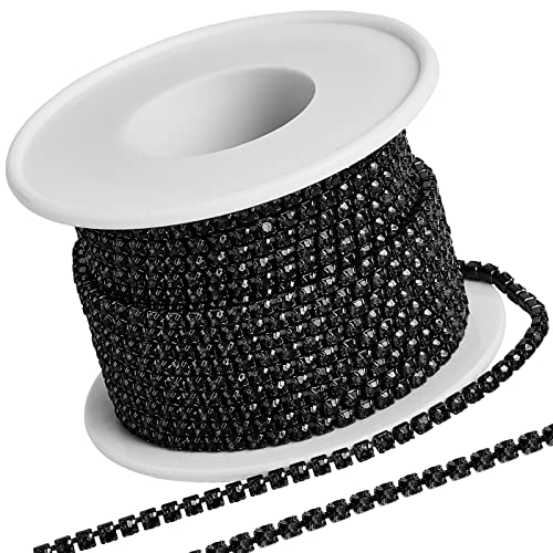 GORGECRAFT 10 Yards 2.5 mm Strasskette Funkelnde Kristall-Strass-Klauen-Kettenbesatz Für Heimwerker-Näharbeiten, Schmuck, Perlenherstellung, Zubehör, Hochzeitsdekoration, Schwarz GORGECRAFT 10 Yards 2.5 mm Strasskette Funkelnde Kristall-Strass-Klauen-Kettenbesatz Für Heimwerker-Näharbeiten, Schmuck, Perlenherstellung, Zubehör, Hochzeitsdekoration, Schwarz von GORGECRAFT