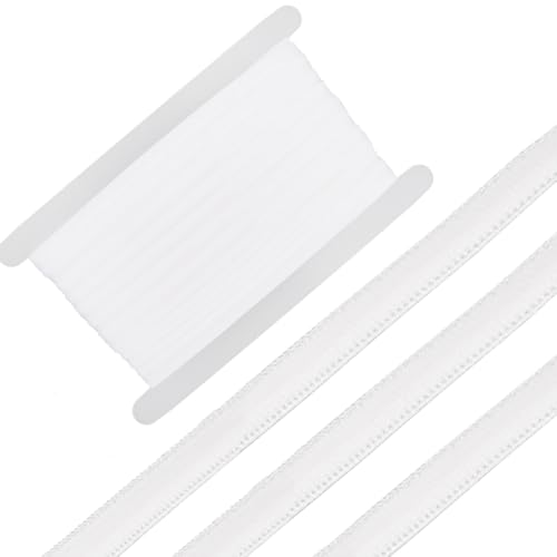 GORGECRAFT 10 Yards Elastisches Silikonband 10mm Breit Rutschfestes Silikon-Griff-Stretchband Mit 5mm Gummi-Nähband Gurtband Für Heimwerker Unterwäsche BHS Stirnbänder Kleidungsstücke Zubehör Weiß von GORGECRAFT