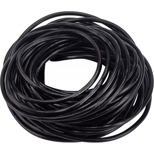GORGECRAFT 10 m 4mm Dicke Schwarze Streifen Aus Echtem Leder Schnur Aus Rindsleder Flaches Flechtgarn Seil Für Gürtel Armbänder Halsketten Schmuckherstellung Heimwerkerarbeiten Werkzeugwerkstatt von GORGECRAFT