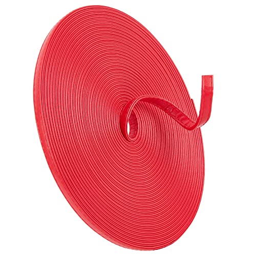 GORGECRAFT 10 m Doppelseitige Lederstreifenriemen Flache Kordel DIY Lederriemenschnur Zum Herstellen von Taschenriemen Basteln Ledergürtel Möbelgriffe (Rot) von GORGECRAFT
