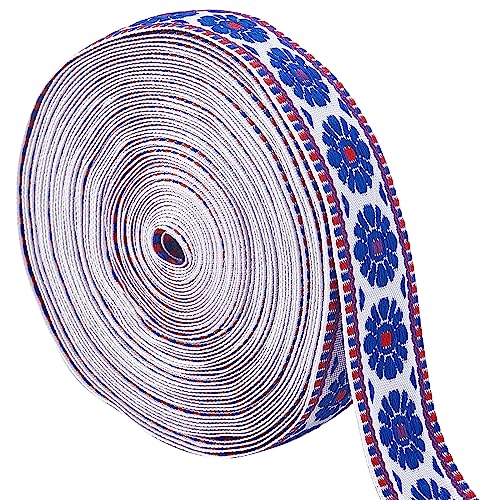 GORGECRAFT 10 m Jacquard-Stickband 25 mm Breit Blauer Blumenbesatz Ethnische Spitze Boho-Fransen Stoffapplikationen Für Kleidung Stoff Gürtel Hut Tasche Geschenkpaket Riemen Verzierung Dekoration GORGECRAFT 10 m Jacquard-Stickband 25 mm Breit Blauer Blumenbesatz Ethnische Spitze Boho-Fransen Stoffapplikationen Für Kleidung Stoff Gürtel Hut Tasche Geschenkpaket Riemen Verzierung Dekoration von GORGECRAFT