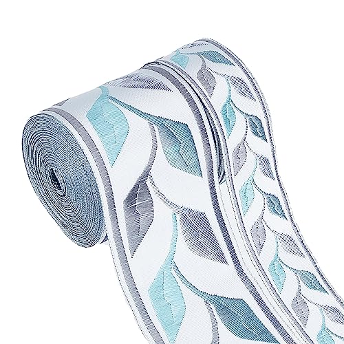 GORGECRAFT 10.9 Yard 2 Größe Stickerei-Blätter-Band Elfenbeinfarbenes Jacquard-Spitzenband Gewebtes Gurtband Flacher Vintage-Stoff Blaues Satinband Für DIY-Nähstreifen Stoffhandwerk 3cm 6cm Breite GORGECRAFT 10.9 Yard 2 Größe Stickerei-Blätter-Band Elfenbeinfarbenes Jacquard-Spitzenband Gewebtes Gurtband Flacher Vintage-Stoff Blaues Satinband Für DIY-Nähstreifen Stoffhandwerk 3cm 6cm Breite von GORGECRAFT