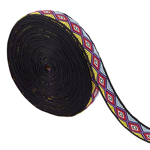 GORGECRAFT 10.94 Yard Ethnisches Jacquard-Band Besticktes Band 3/4, zoll Breit Lila Rot Geometrische Raute Gewebte Borte Fransen Oder DIY-Näharbeiten Kleidungsverzierung Taschendekoration GORGECRAFT 10.94 Yard Ethnisches Jacquard-Band Besticktes Band 3/4, zoll Breit Lila Rot Geometrische Raute Gewebte Borte Fransen Oder DIY-Näharbeiten Kleidungsverzierung Taschendekoration von GORGECRAFT